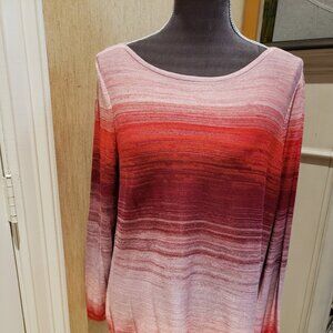 Chico's Multi Red Striped Sweater- Sz 2  - New With Tags